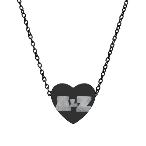 Engravable Heart Necklace — Personalized Initials Split-Piece Pendant