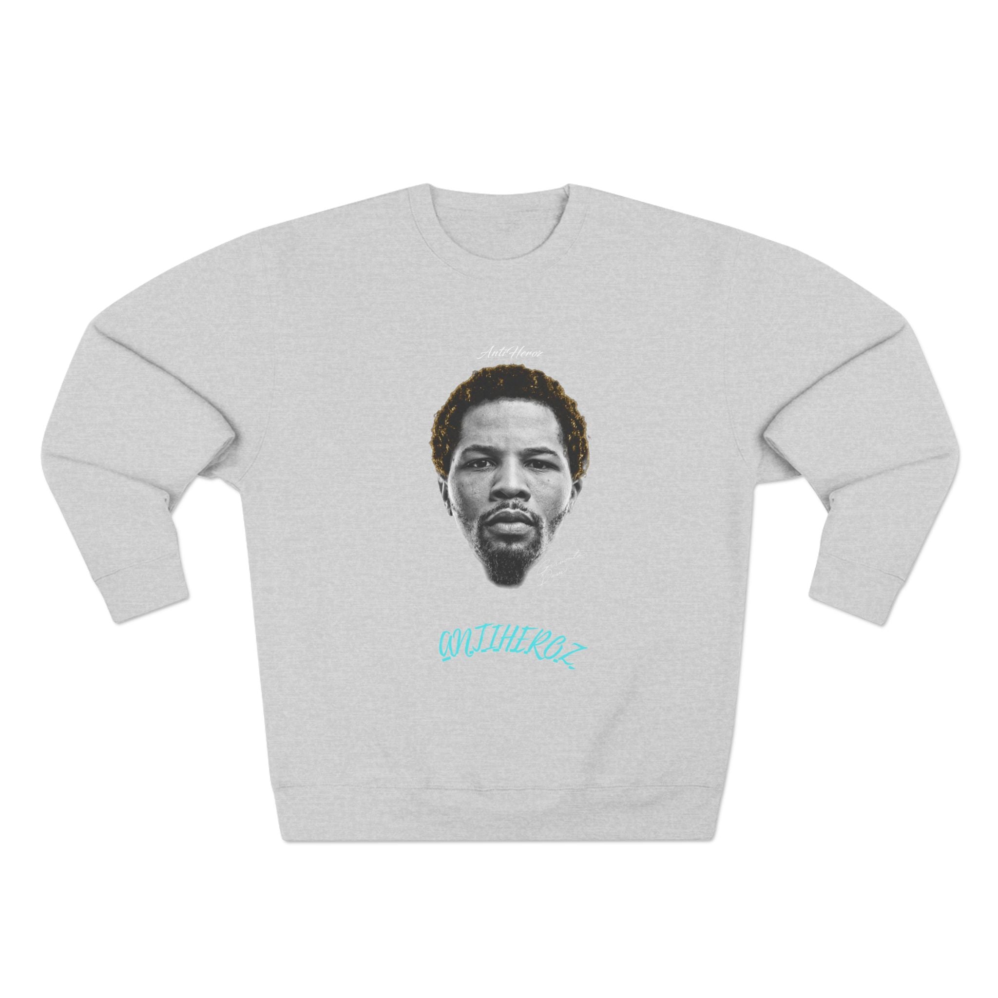 AntiHeroz Tank Light Blue Cursive Script Unisex Crewneck Sweatshirt