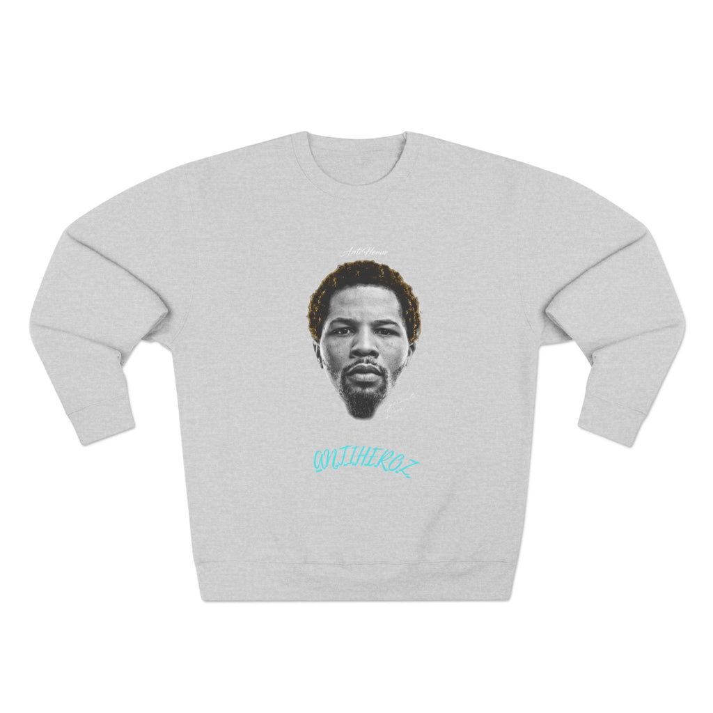 AntiHeroz Tank Light Blue Cursive Script Unisex Crewneck Sweatshirt