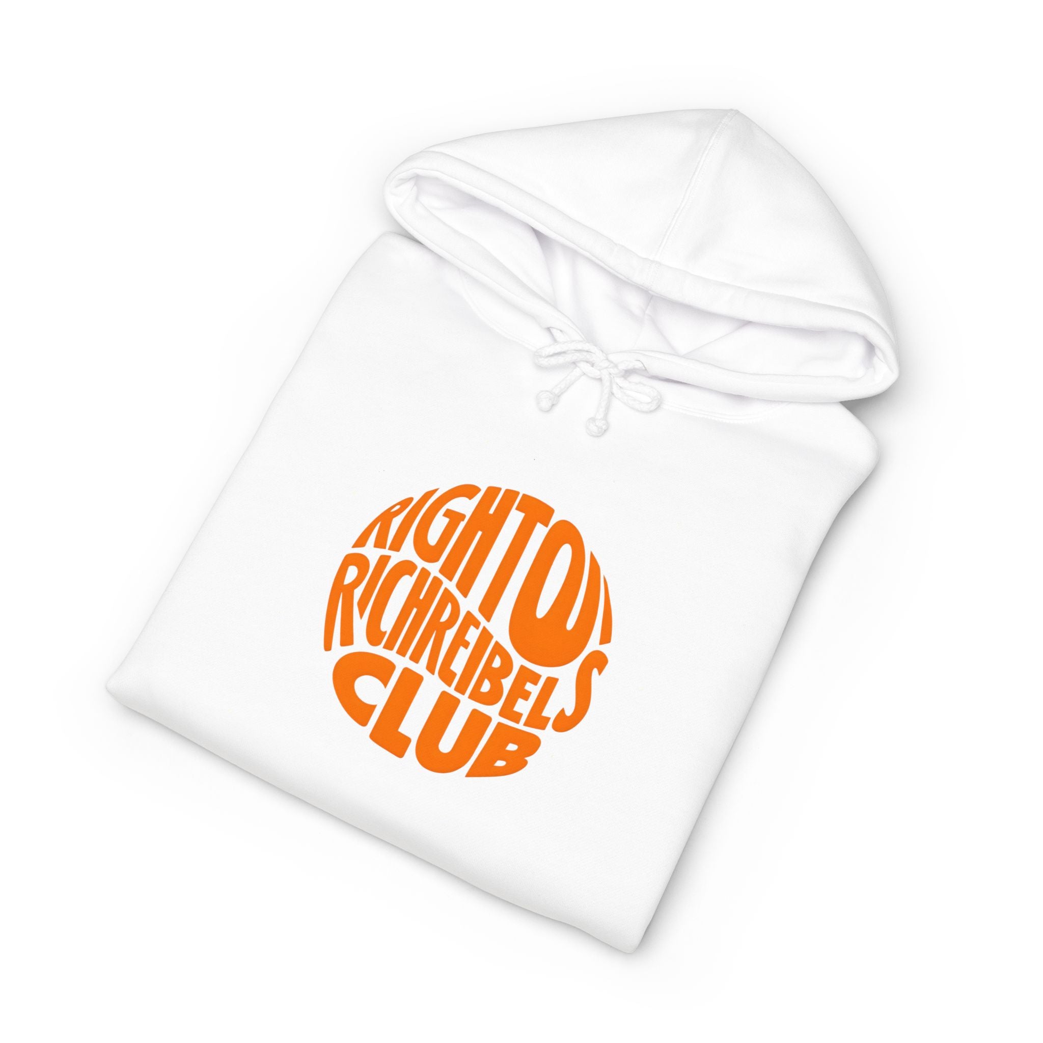 Hoodie — 'Righton Richrebels Club' Orange Logo & 'Anti' Back Graphic Hooded Sweatshirt