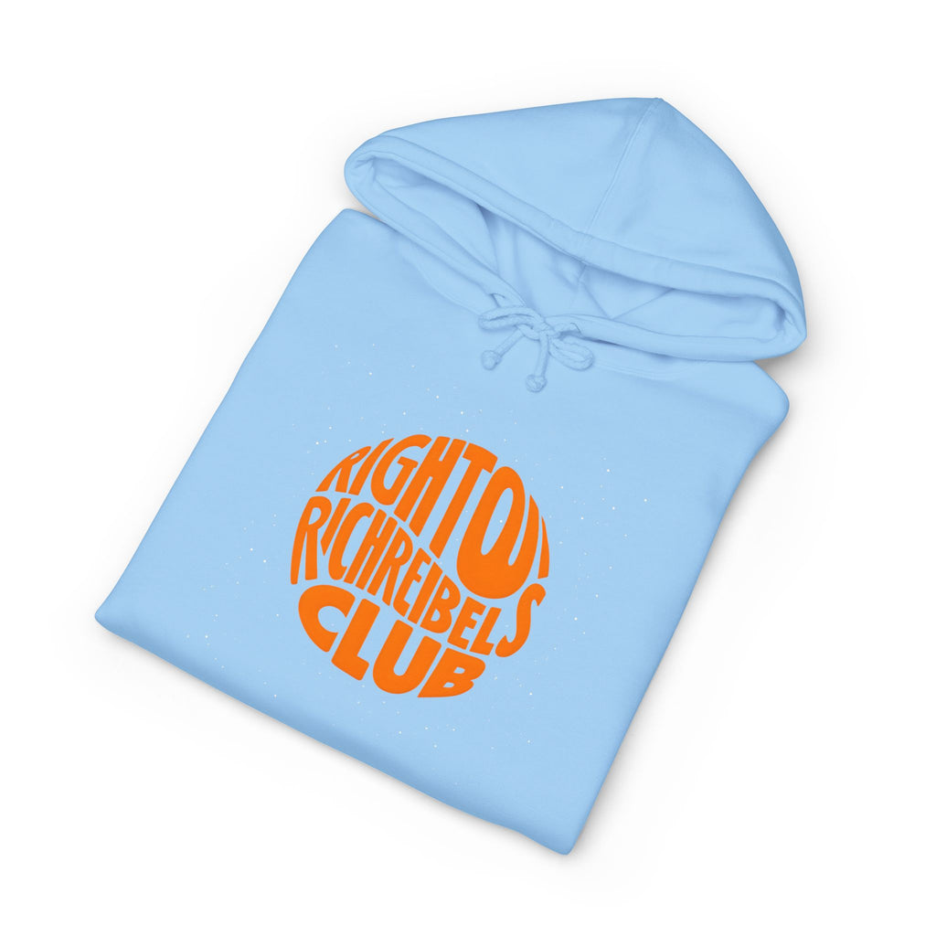 Hoodie — 'Righton Richrebels Club' Orange Logo & 'Anti' Back Graphic Hooded Sweatshirt