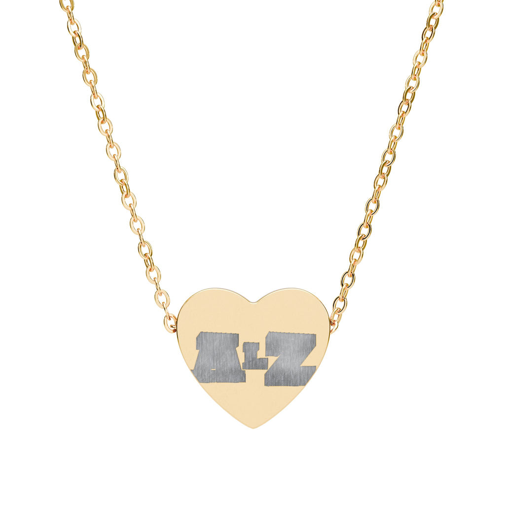 Engravable Heart Necklace — Personalized Initials Split-Piece Pendant