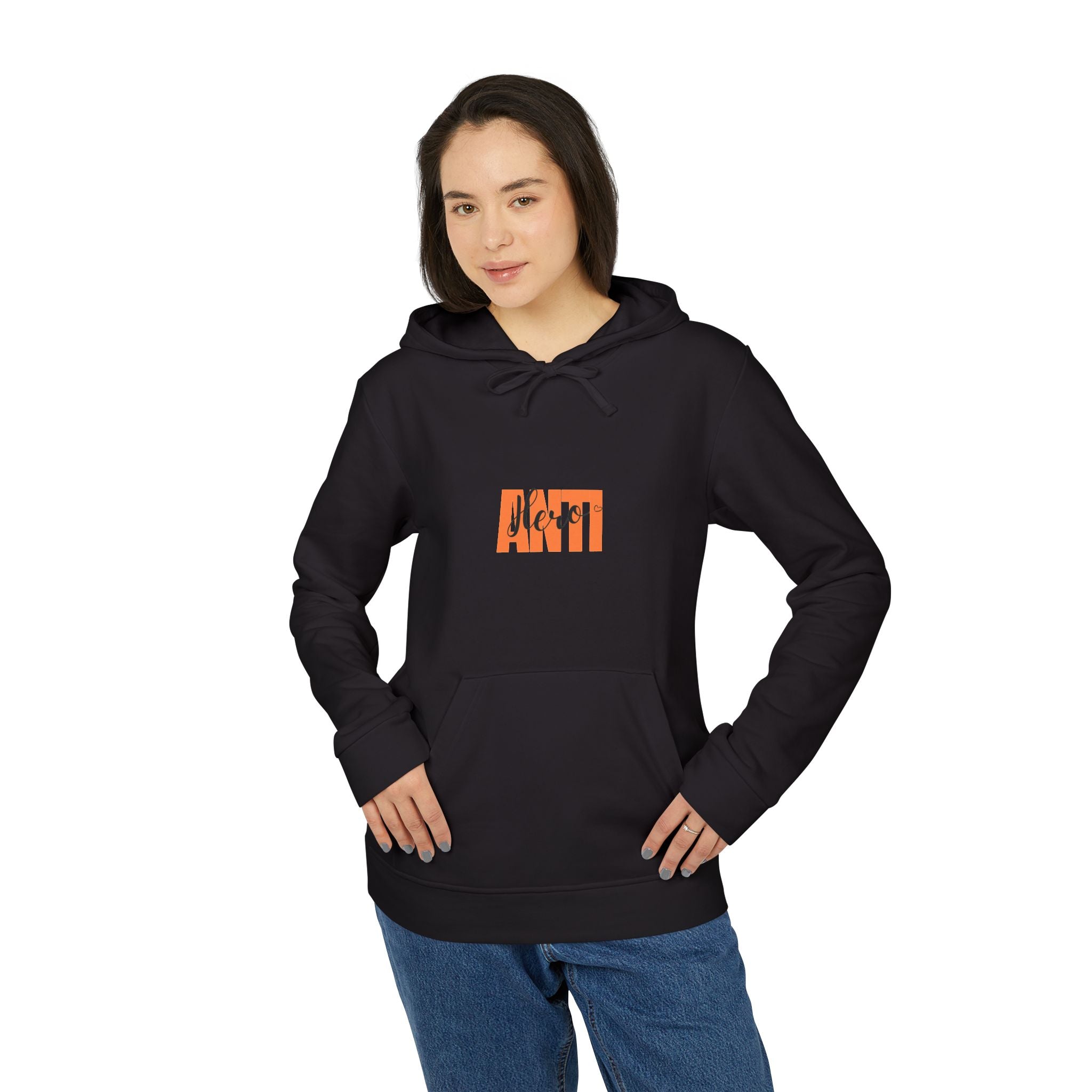 Anti Box Logo Hoodie — Minimal White Graphic Pullover