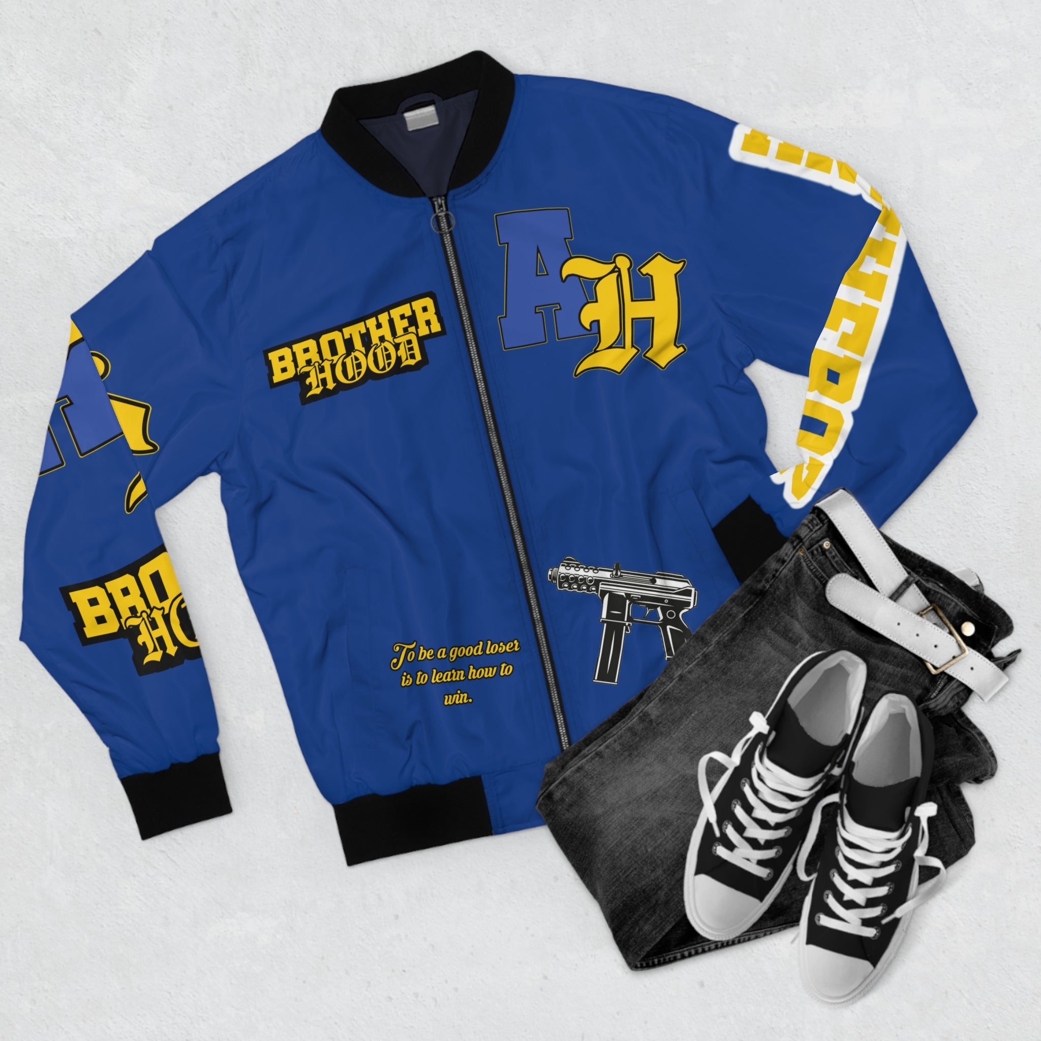 Antiheroz Blue Brotherhood Bomber Jacket