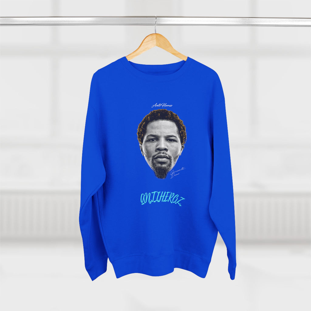 AntiHeroz Tank Light Blue Cursive Script Unisex Crewneck Sweatshirt