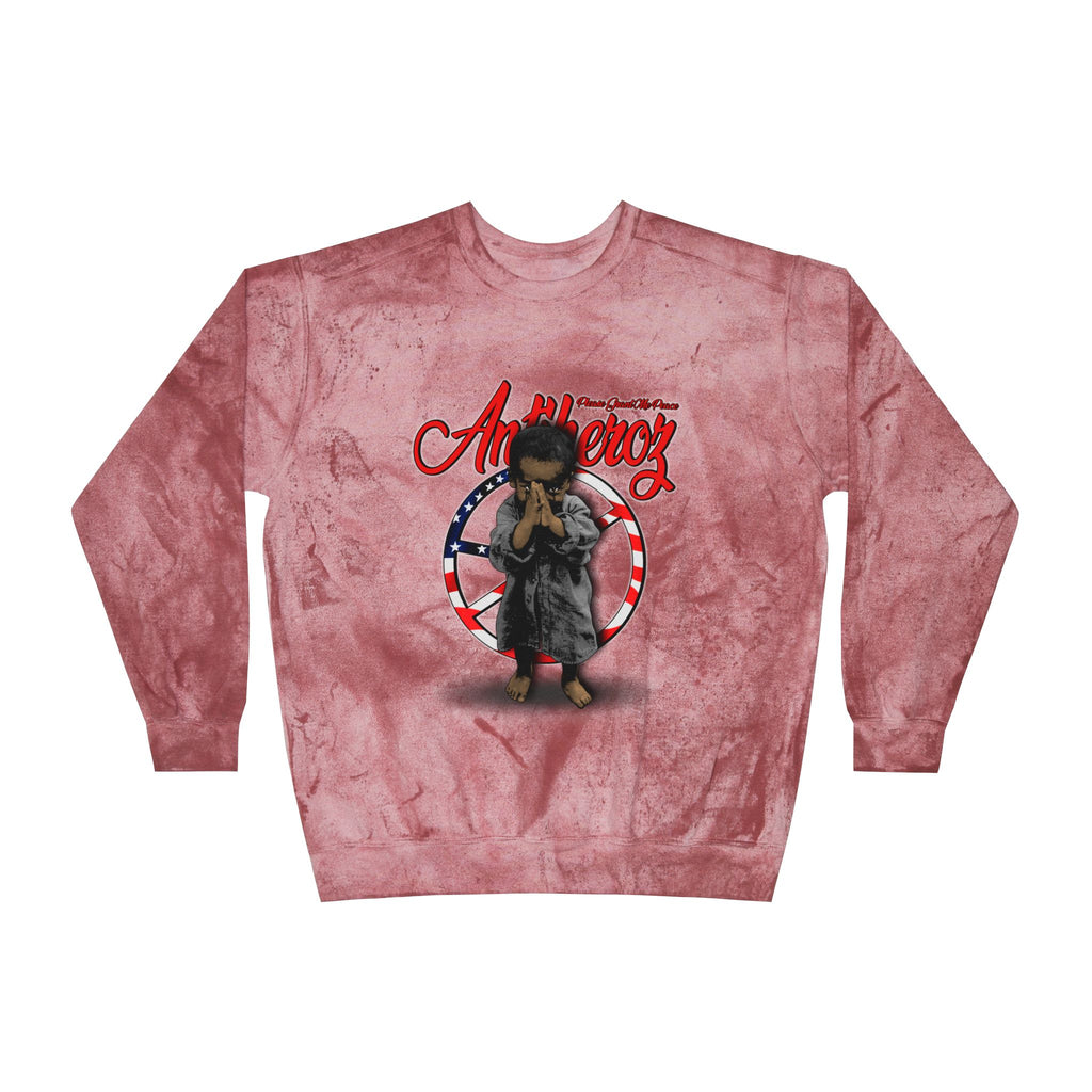 Antiheroz Grant Me Peace  Color Blast Crewneck Sweatshirt