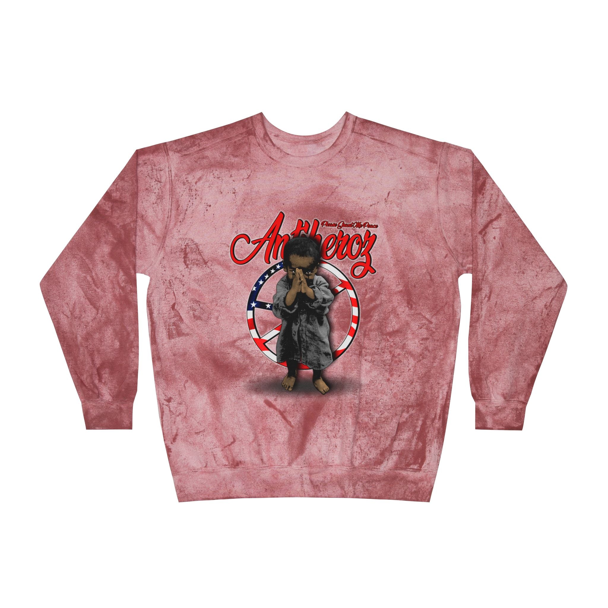 Antiheroz Grant Me Peace  Color Blast Crewneck Sweatshirt