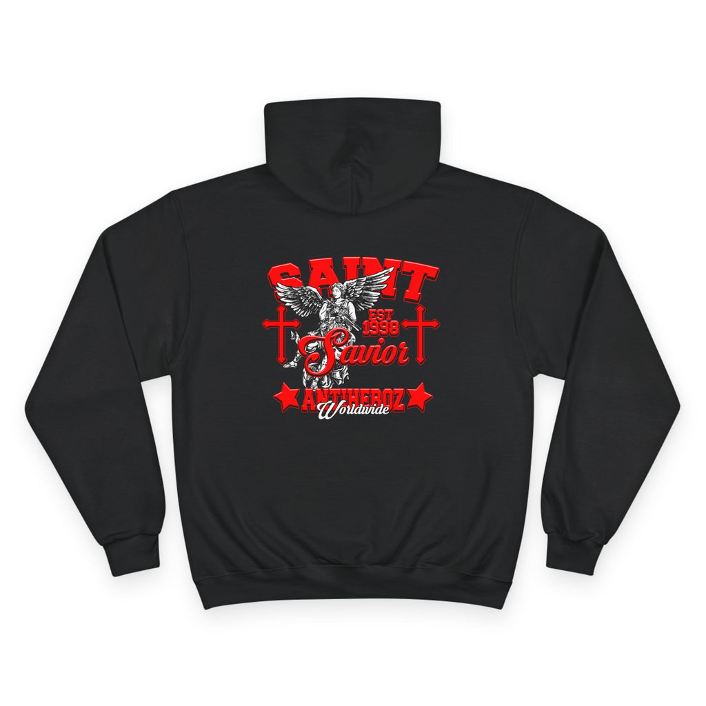 Saint Savior Hoodie — Religious Graphic Champion-Style Pullover