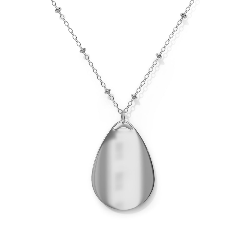 Oval Pendant Necklace — Gothic Orange Monogram Teardrop Necklace