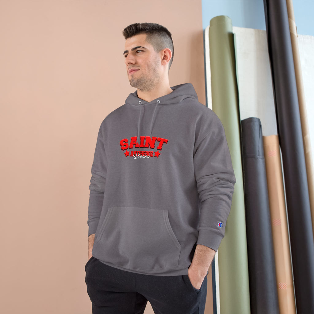 Saint Savior Hoodie — Religious Graphic Champion-Style Pullover
