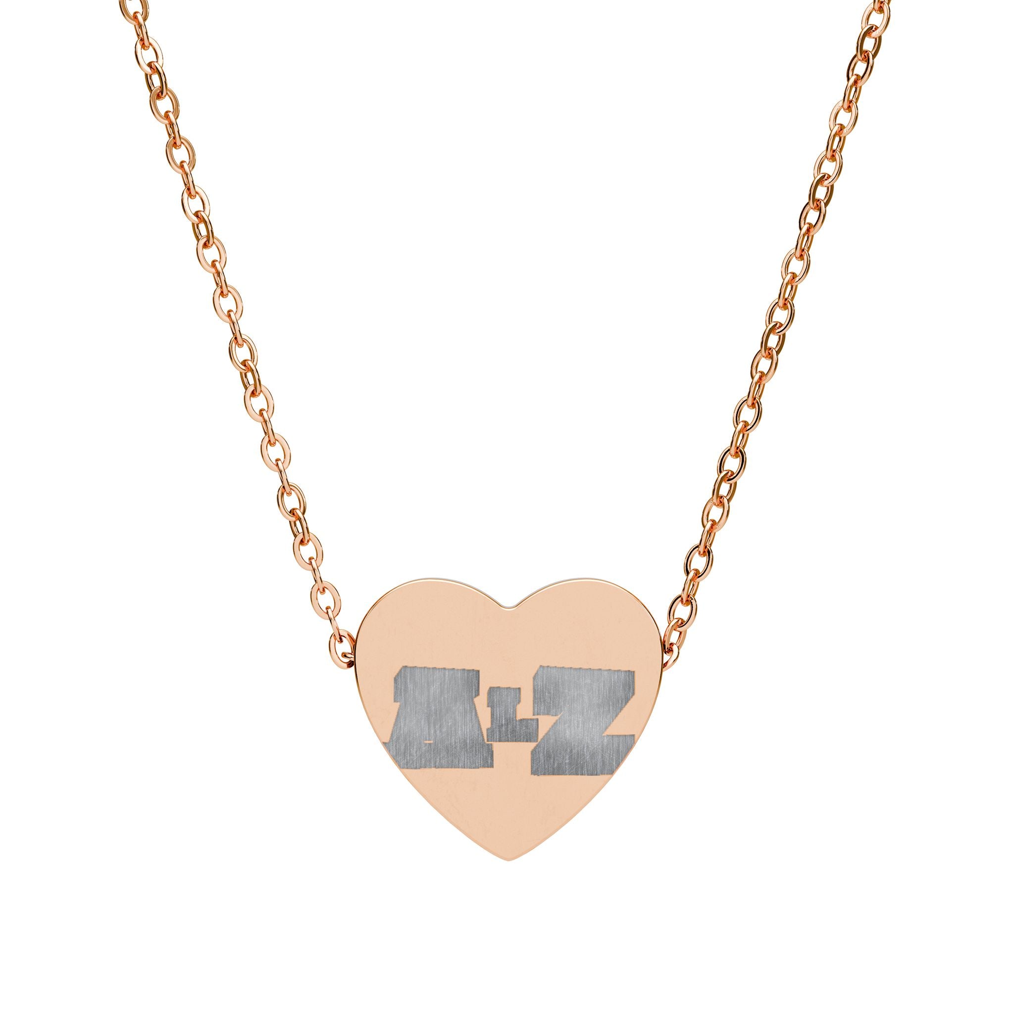 Engravable Heart Necklace — Personalized Initials Split-Piece Pendant
