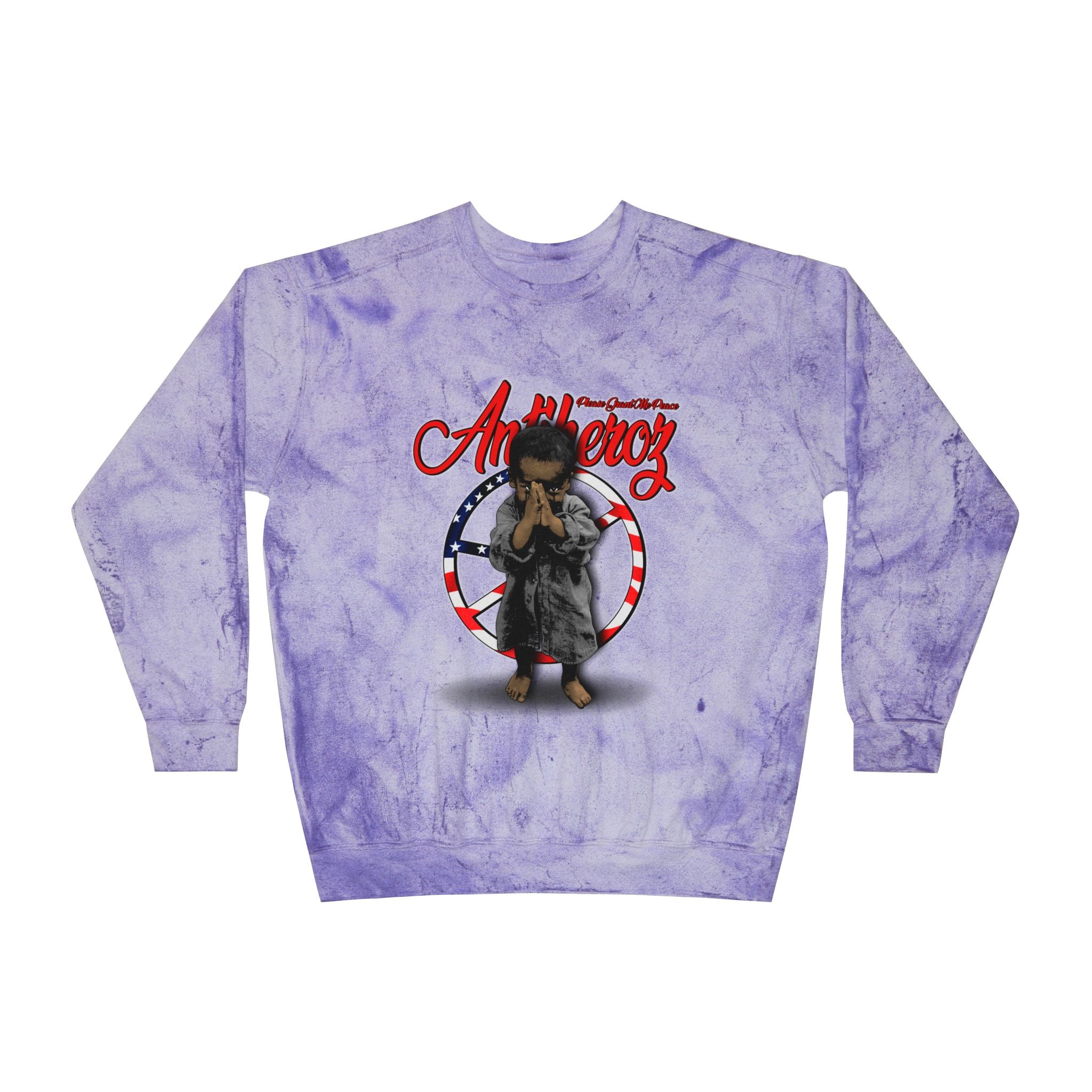 Antiheroz Grant Me Peace  Color Blast Crewneck Sweatshirt