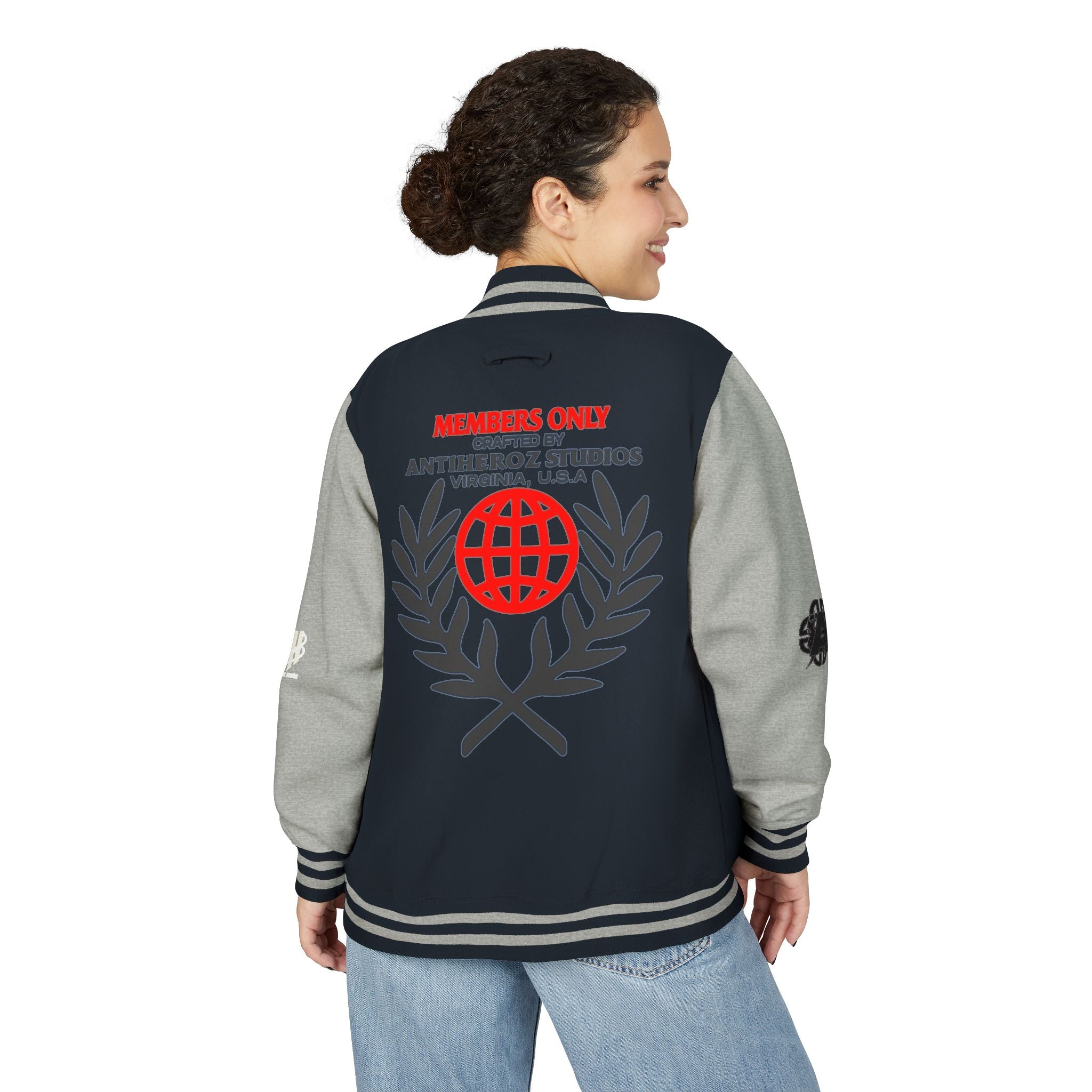 Members Only Letterman Jacket — Globe Crest Varsity Jacket