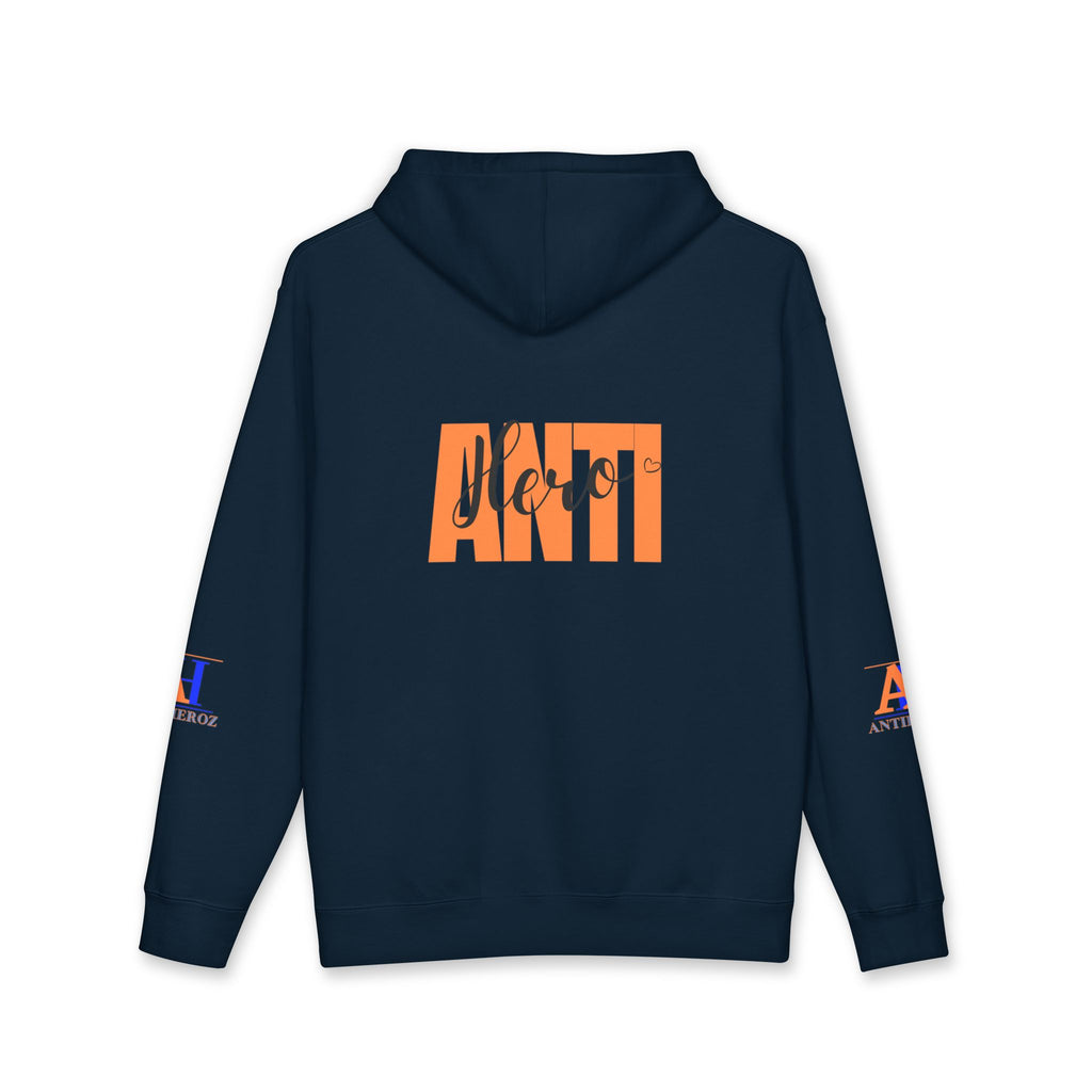 Hoodie — 'Righton Richrebels Club' Orange Logo & 'Anti' Back Graphic Hooded Sweatshirt