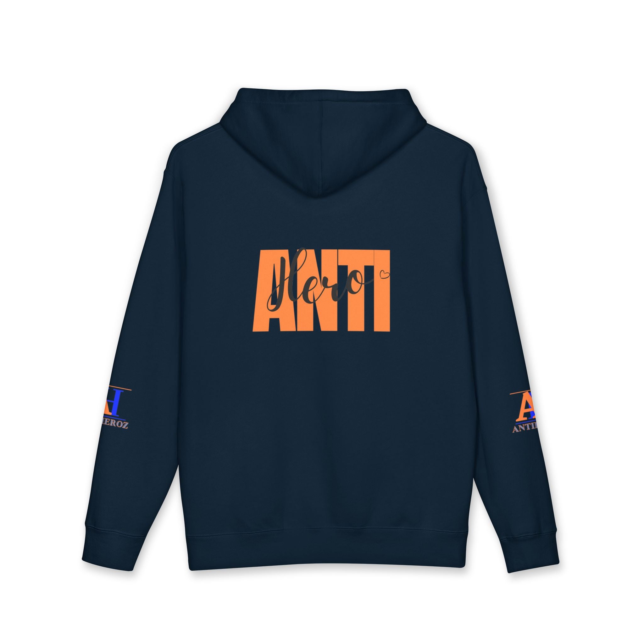 Hoodie — 'Righton Richrebels Club' Orange Logo & 'Anti' Back Graphic Hooded Sweatshirt