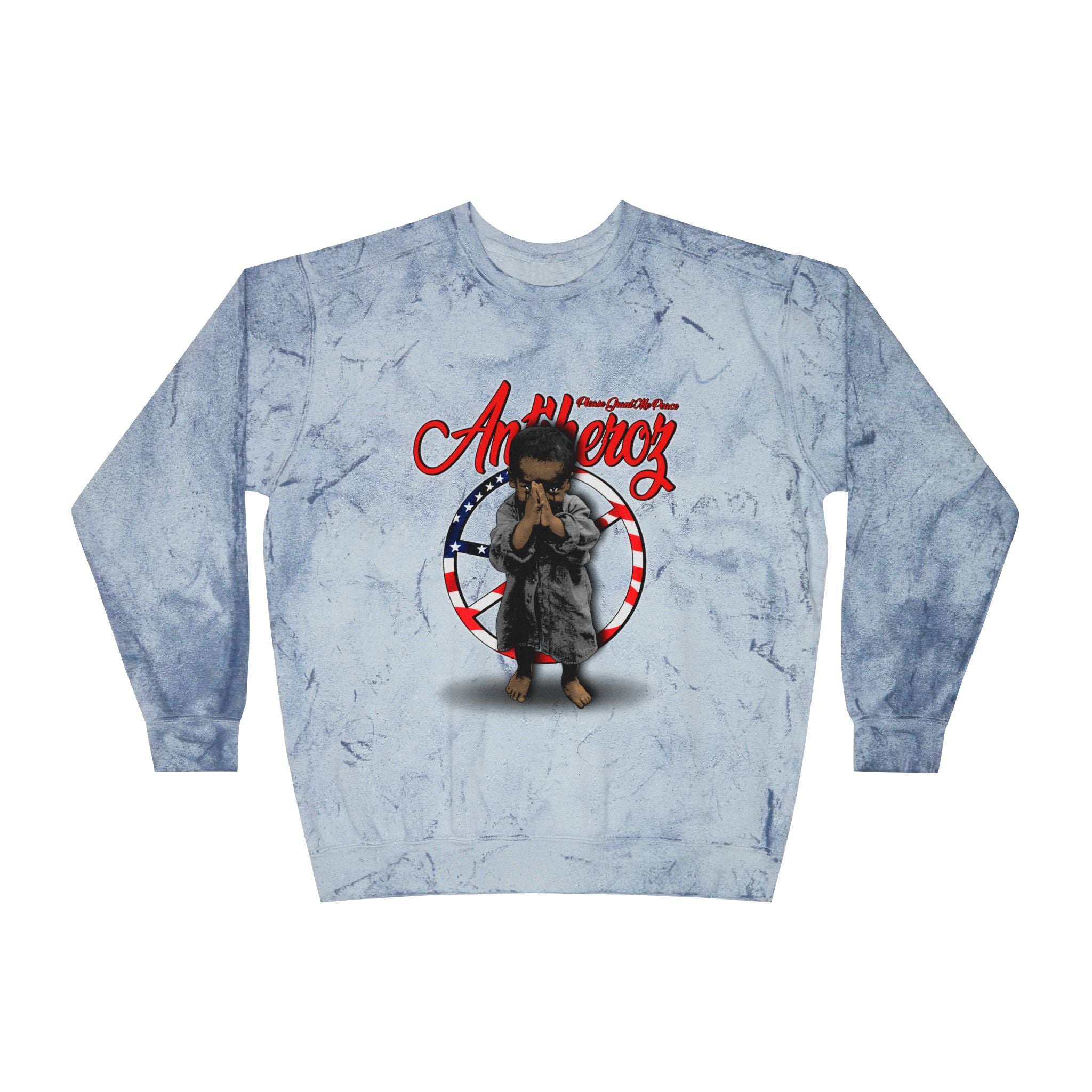 Antiheroz Grant Me Peace  Color Blast Crewneck Sweatshirt