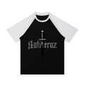 Contrast Raglan Sleeve Mesh T-Shirt