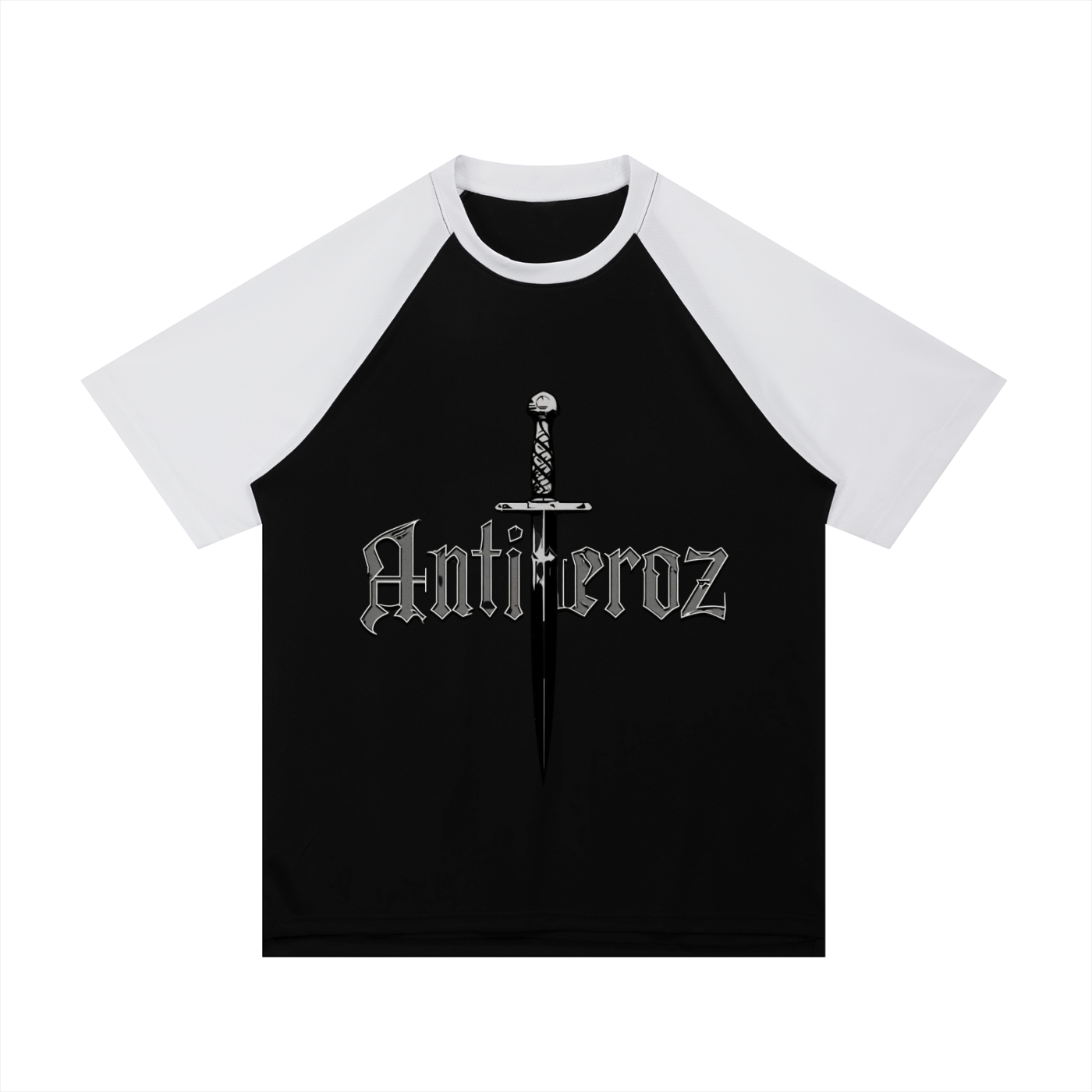 Contrast Raglan Sleeve Mesh T-Shirt