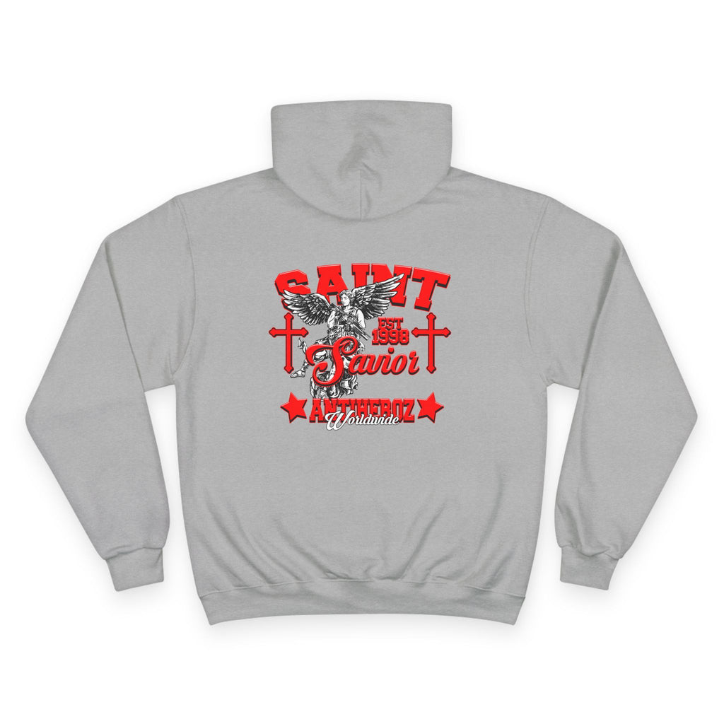 Saint Savior Hoodie — Religious Graphic Champion-Style Pullover