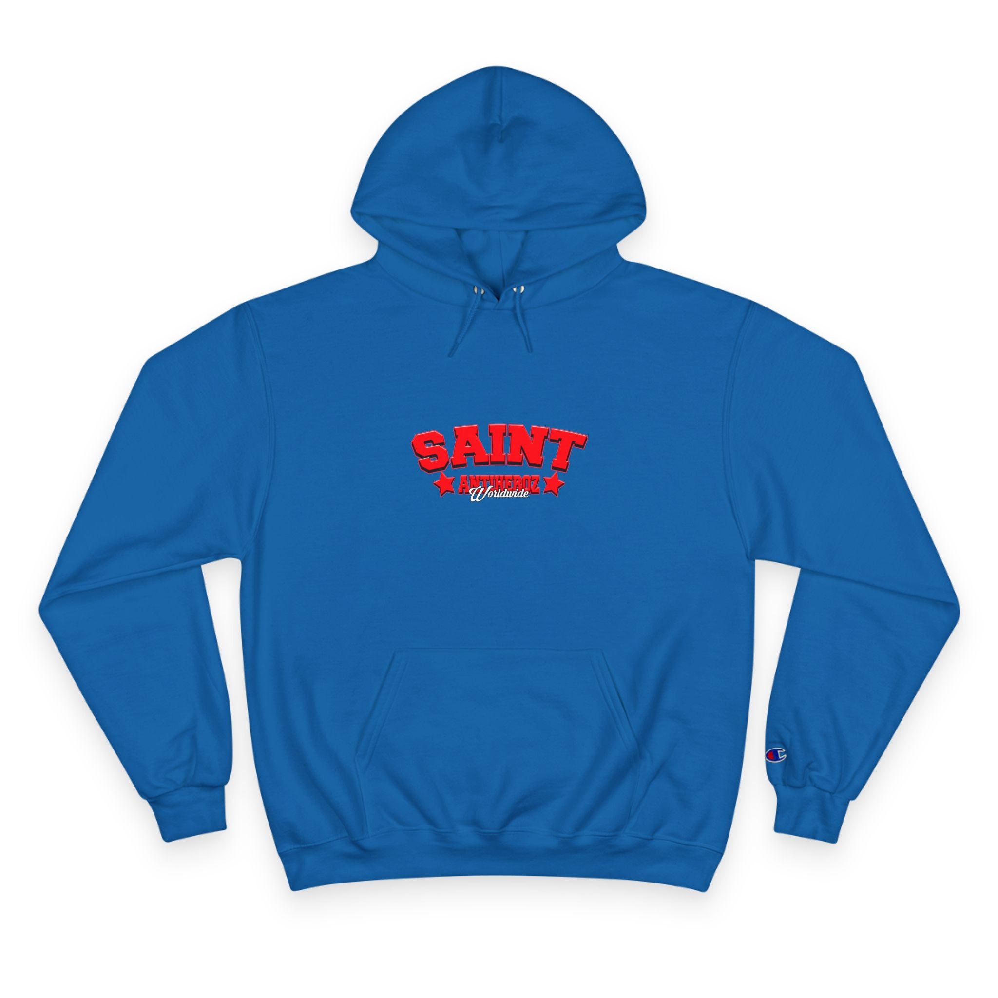 Saint Savior Hoodie — Religious Graphic Champion-Style Pullover