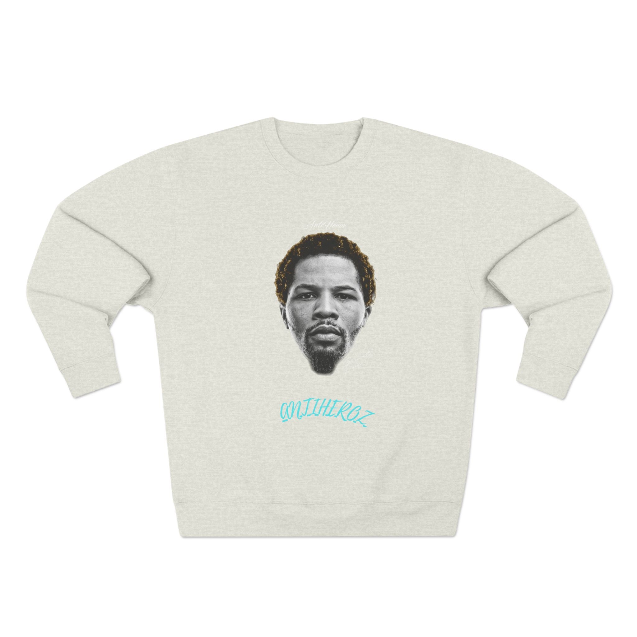 AntiHeroz Tank Light Blue Cursive Script Unisex Crewneck Sweatshirt