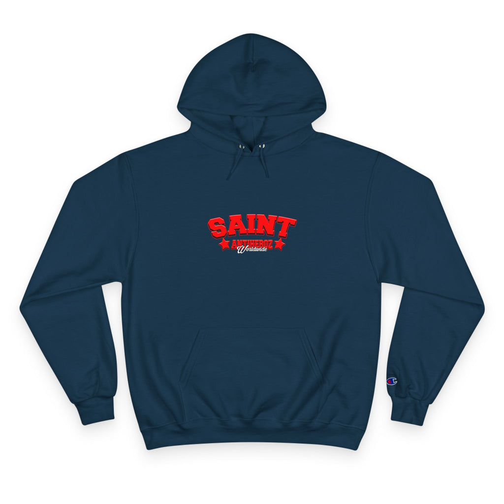 Saint Savior Hoodie — Religious Graphic Champion-Style Pullover