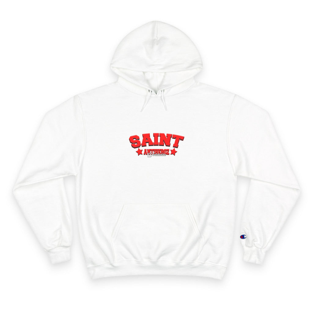 Saint Savior Hoodie — Religious Graphic Champion-Style Pullover