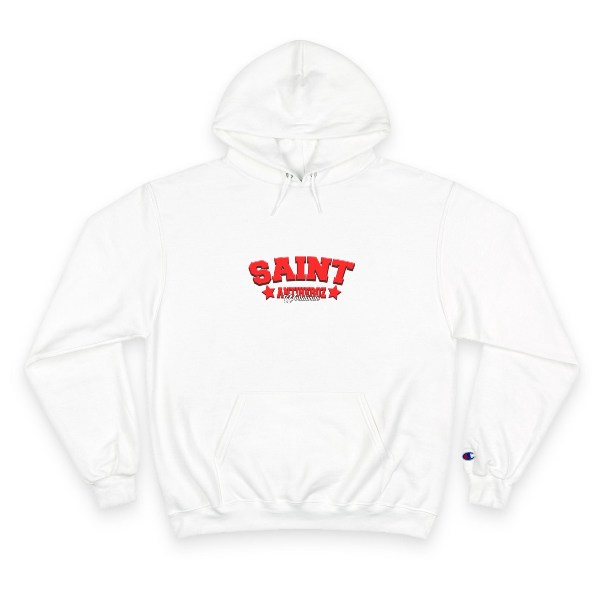 Saint Savior Hoodie — Religious Graphic Champion-Style Pullover