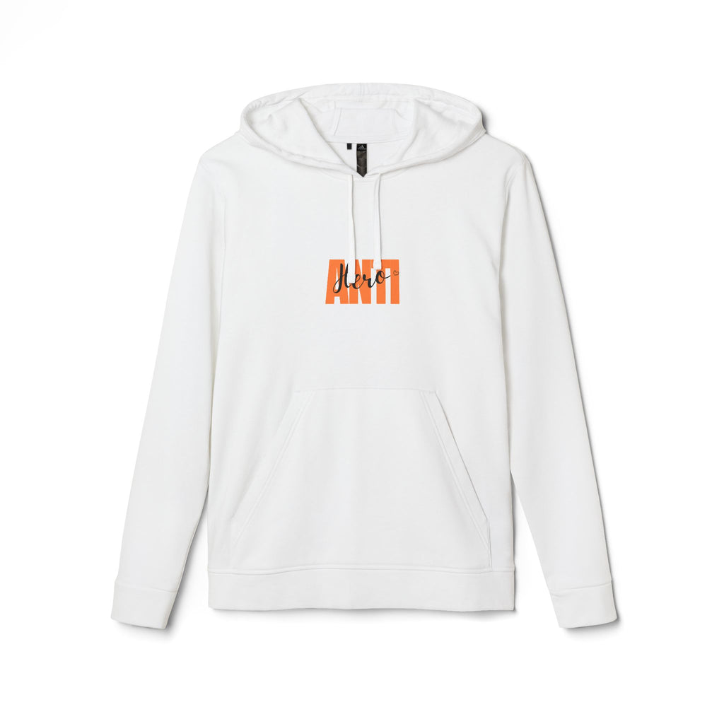 Anti Box Logo Hoodie — Minimal White Graphic Pullover