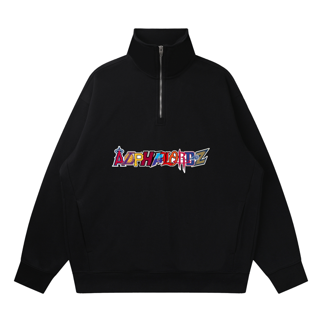 Quarter-Zip Drop Shoulder Sweatshirt