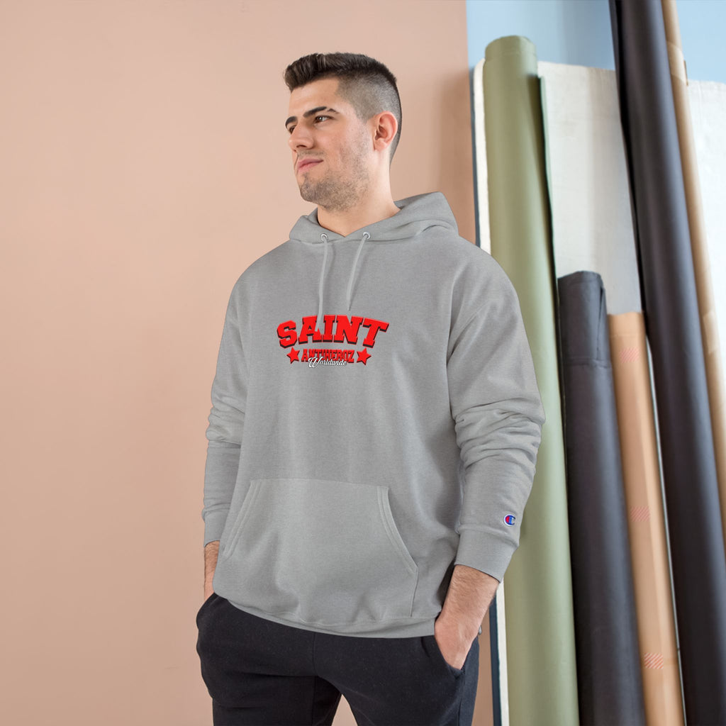 Saint Savior Hoodie — Religious Graphic Champion-Style Pullover