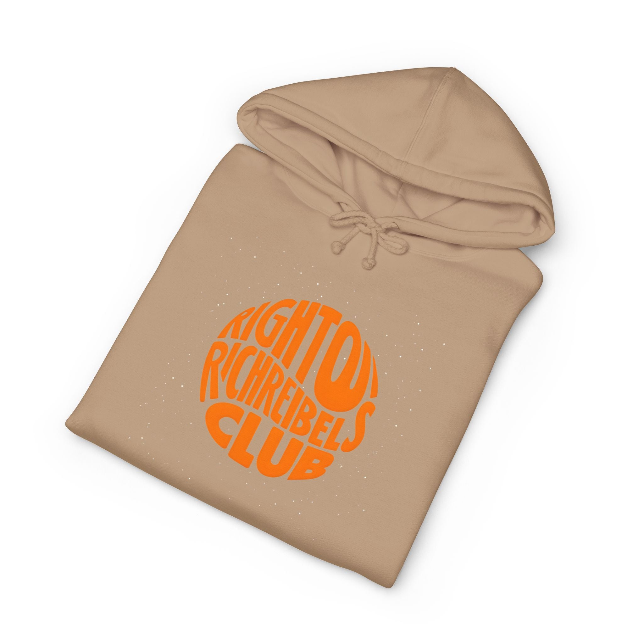 Hoodie — 'Righton Richrebels Club' Orange Logo & 'Anti' Back Graphic Hooded Sweatshirt