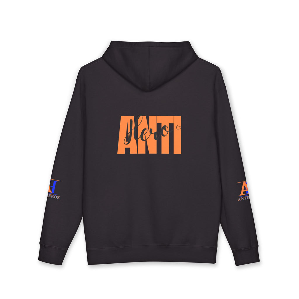 Hoodie — 'Righton Richrebels Club' Orange Logo & 'Anti' Back Graphic Hooded Sweatshirt