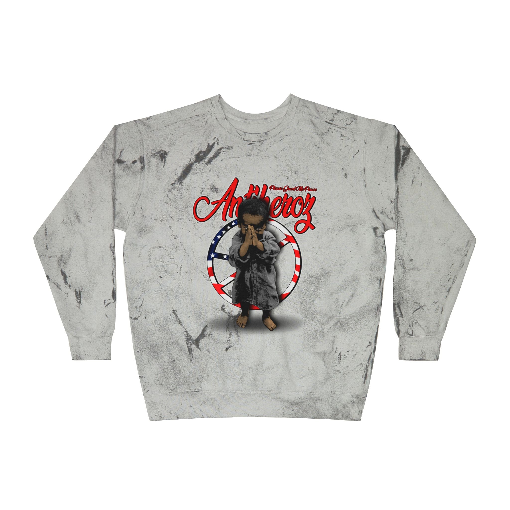 Antiheroz Grant Me Peace  Color Blast Crewneck Sweatshirt