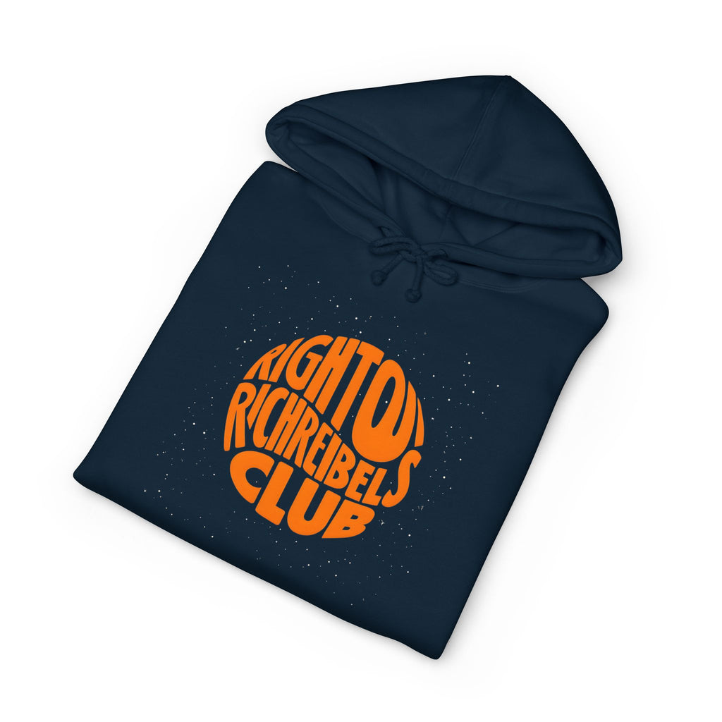 Hoodie — 'Righton Richrebels Club' Orange Logo & 'Anti' Back Graphic Hooded Sweatshirt