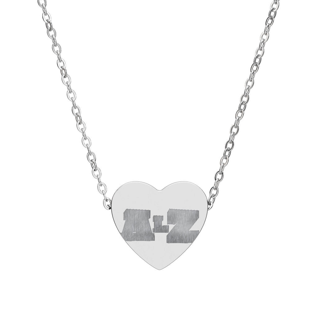 Engravable Heart Necklace — Personalized Initials Split-Piece Pendant