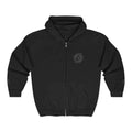 Full-Zip Hoodie with Minimalist Celtic Knot Logo — Black Zip-Up Sweatshirt