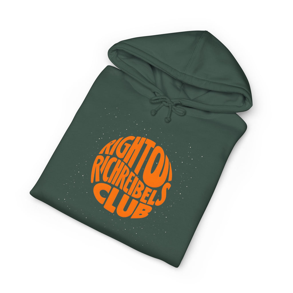 Hoodie — 'Righton Richrebels Club' Orange Logo & 'Anti' Back Graphic Hooded Sweatshirt