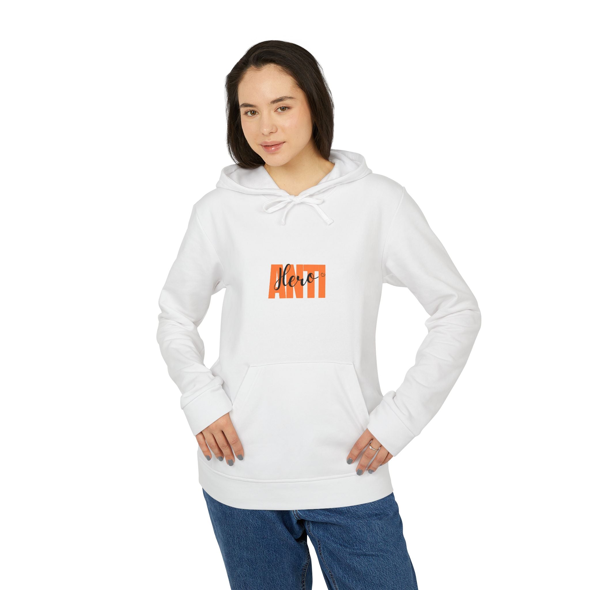 Anti Box Logo Hoodie — Minimal White Graphic Pullover